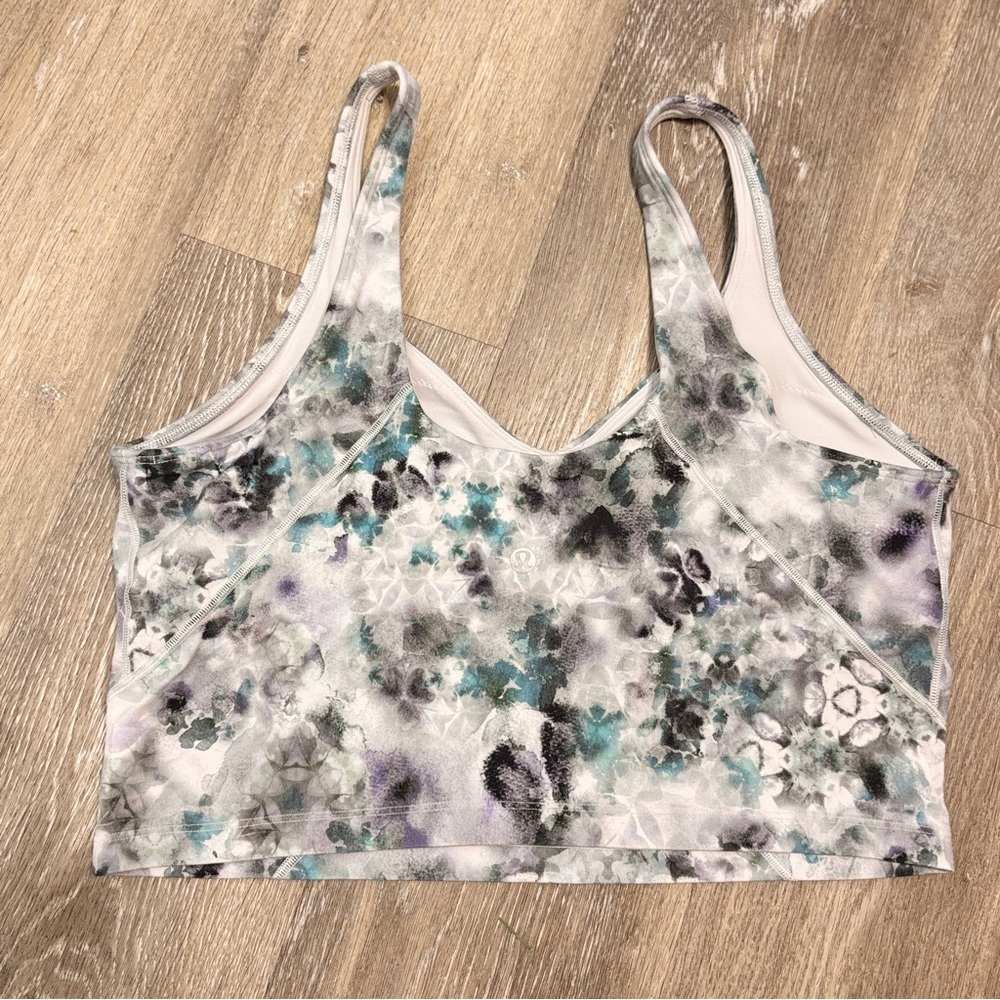 Lululemon Athletica Align Cropped Tank Top Kaleidofloral Women Size 14 Yoga Gym